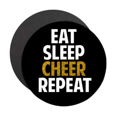eat sleep cheer repeat black stickers, magnet