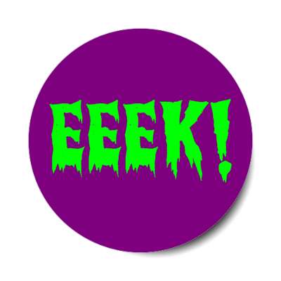eeek halloween scream purple stickers, magnet