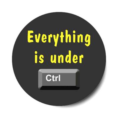 everything is under ctrl key charcoal stickers, magnet
