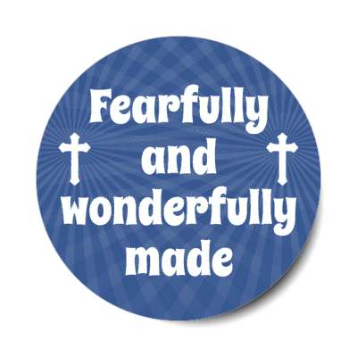 fearfully and wonderfully made cross rays stickers, magnet