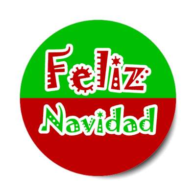 feliz navidad spanish merry christmas greeting stickers, magnet
