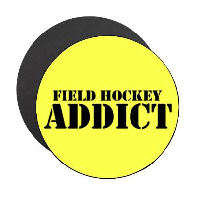 field hockey addict stencil stickers, magnet