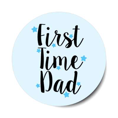 first time dad stars pale blue stickers, magnet