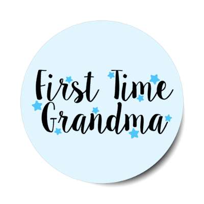first time grandma stars pale blue stickers, magnet
