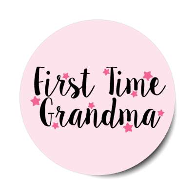 first time grandma stars pale pink stickers, magnet