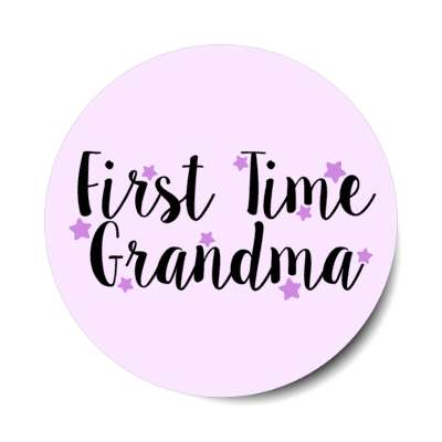 first time grandma stars pale purple stickers, magnet
