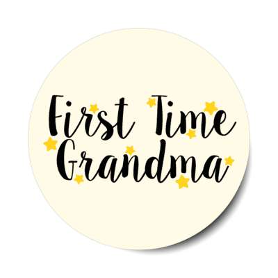 first time grandma stars pale yellow stickers, magnet