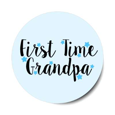 first time grandpa stars pale blue stickers, magnet
