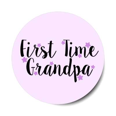 first time grandpa stars pale purple stickers, magnet