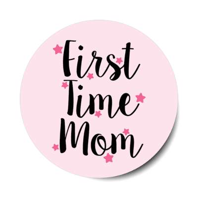 first time mom stars pale pink stickers, magnet