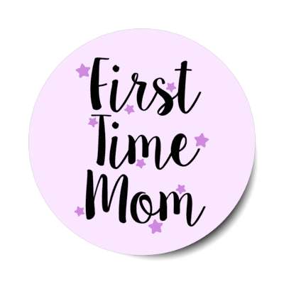 first time mom stars pale purple stickers, magnet