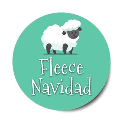 fleece navidad sheep christmas wordplay stickers, magnet