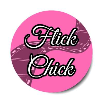 flick chick film pink stickers, magnet
