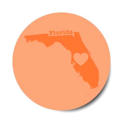 florida state heart silhouette stickers, magnet