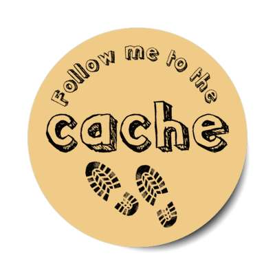 follow me to the cache boot prints stickers, magnet