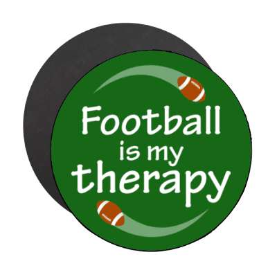 football is my therapy stickers, magnet