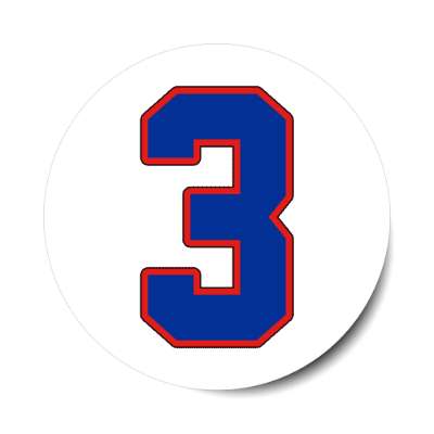 football sports buffalo team number three 3 support white stickers, magnet