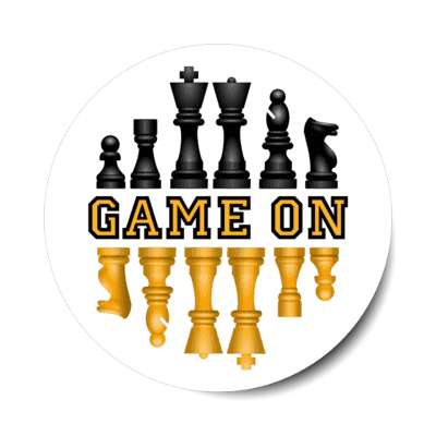 game on chess pieces pawn rook knight bishop queen king stickers, magnet
