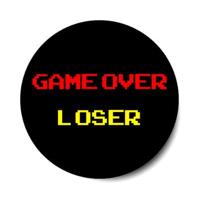 game over loser 1980s arcade eighties stickers, magnet