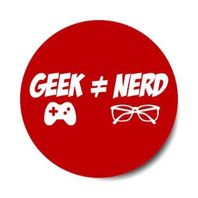 geek does not equal nerd gamepad glasses pale red stickers, magnet
