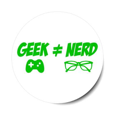 geek does not equal nerd gamepad glasses pale white stickers, magnet