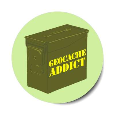 geocache addict treasure box stickers, magnet