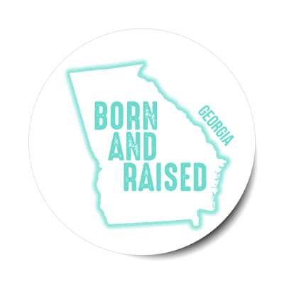 georgia born and raised state outline stickers, magnet