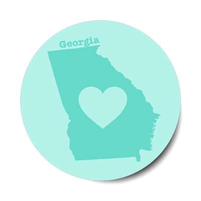 georgia state heart silhouette stickers, magnet