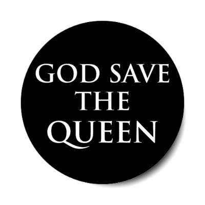 god save the queen white queen elizabeth ii black stickers, magnet