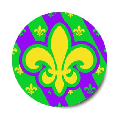 gold fleur de lis diagonal lines stickers, magnet