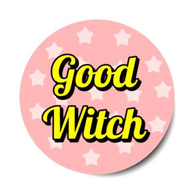 good witch stars pink stickers, magnet