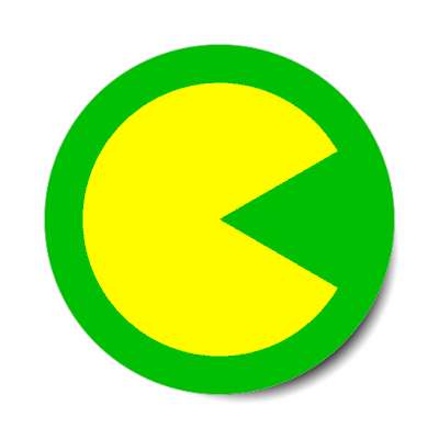 green border pac man stickers, magnet