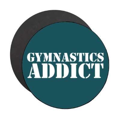 gymnastics addict stencil stickers, magnet