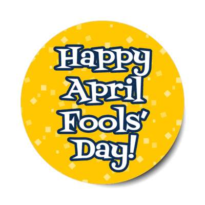 happy april fools day orange confetti squares stickers, magnet