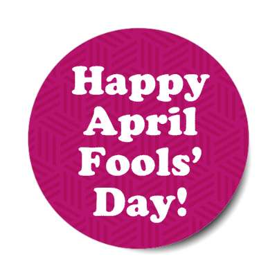 happy april fools day raspberry textured lines stickers, magnet
