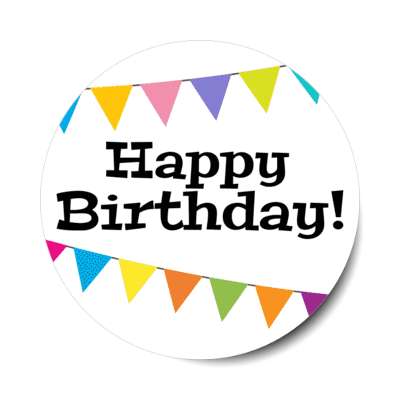 happy birthday colorful multicolor flag banner stickers, magnet
