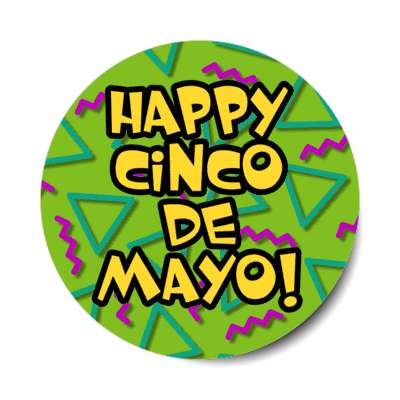 happy cinco de mayo fiesta green stickers, magnet