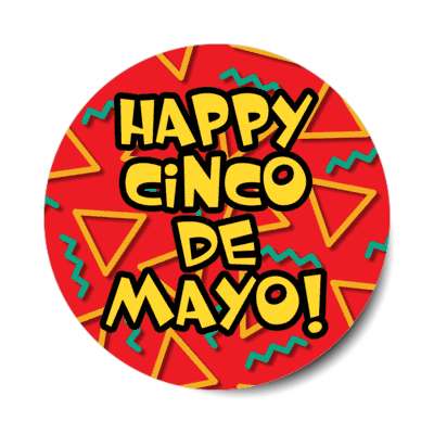 happy cinco de mayo fiesta red stickers, magnet