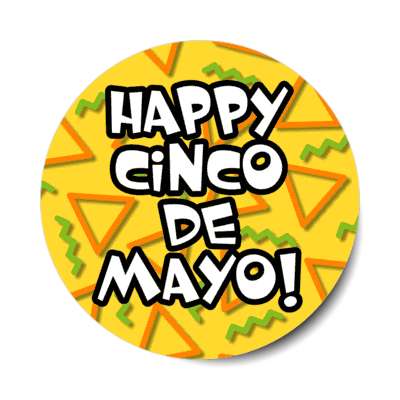 happy cinco de mayo fiesta yellow stickers, magnet