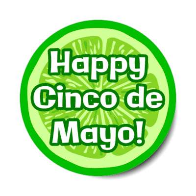 happy cinco de mayo lime white stickers, magnet