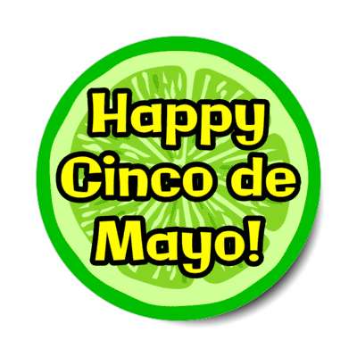 happy cinco de mayo lime yellow stickers, magnet