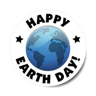 happy earth day globe white stickers, magnet