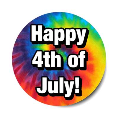 happy fourth of july tie dye spiral stickers, magnet