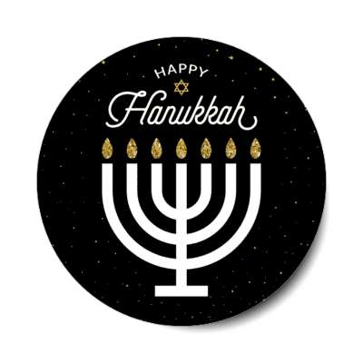 happy hanukkah menorah classic stickers, magnet