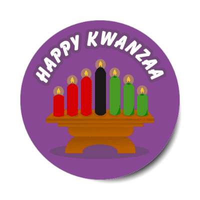 happy kwanzaa kinara seven candles stickers, magnet