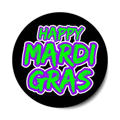 happy mardi gras wild green stickers, magnet