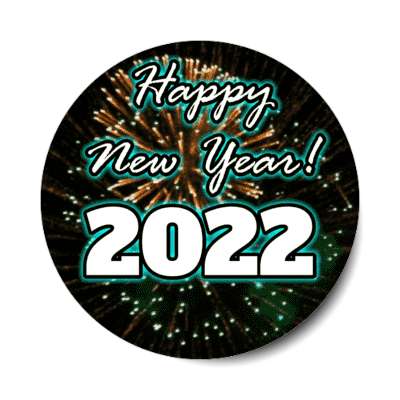 happy new year 2022 fireworks stickers, magnet