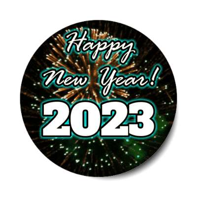 happy new year 2023 fireworks stickers, magnet