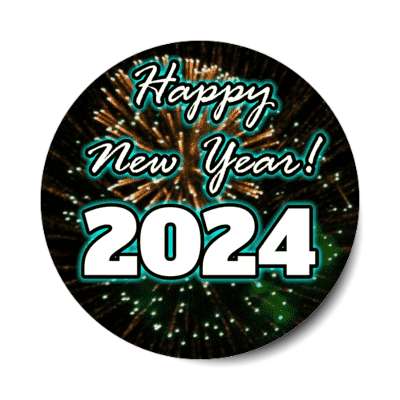 happy new year 2024 fireworks stickers, magnet