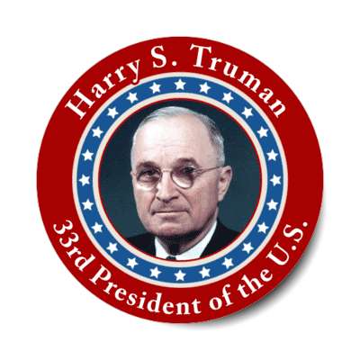 harry s truman thirty third president of the us stickers, magnet